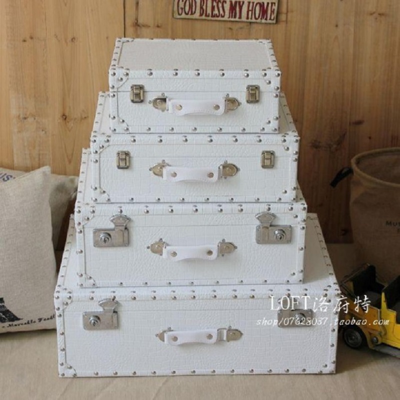 Retro Vintage Trunk Suitcase - Valigia da viaggio in pelle effetto