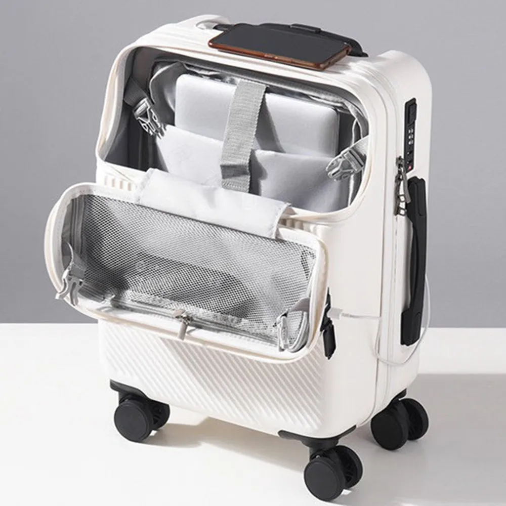 Trolley con coperchio aperto a - Front Opening Laptop Luggage 24 Inch recensione e prezzo